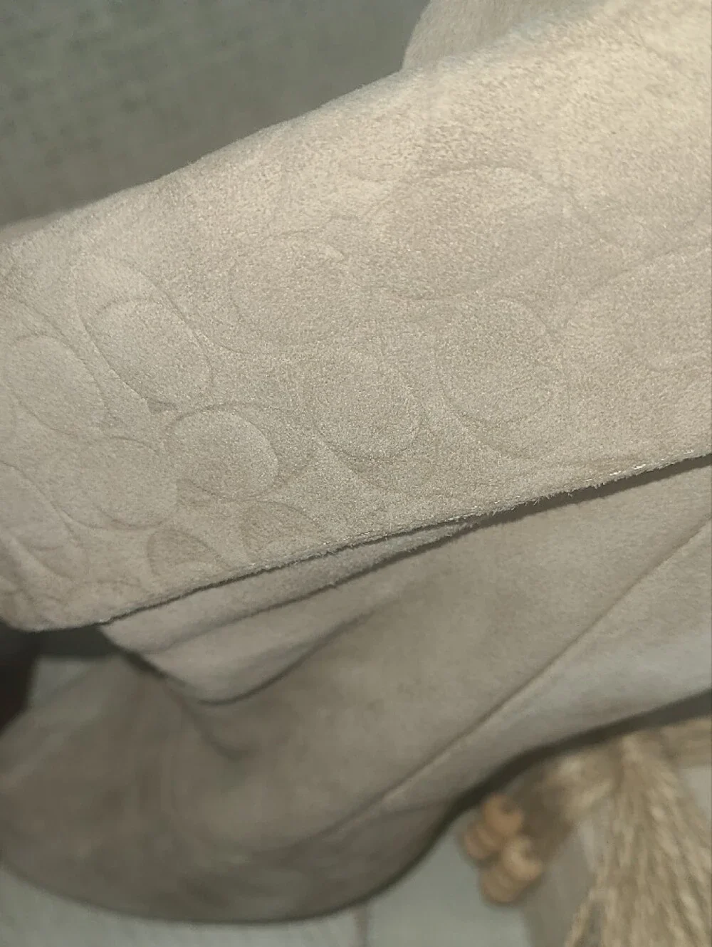 COACH Suede Fold-Over Ankle Booties - Taupe